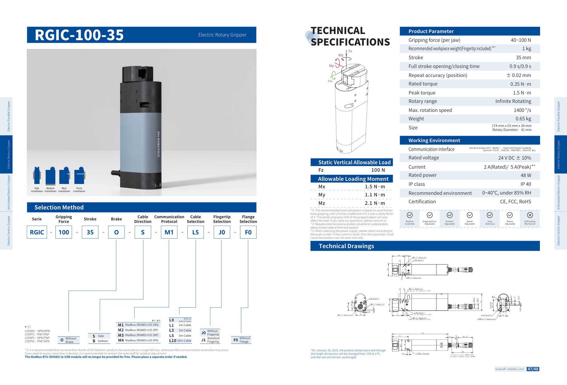 Fiche technique RGIC-100-35