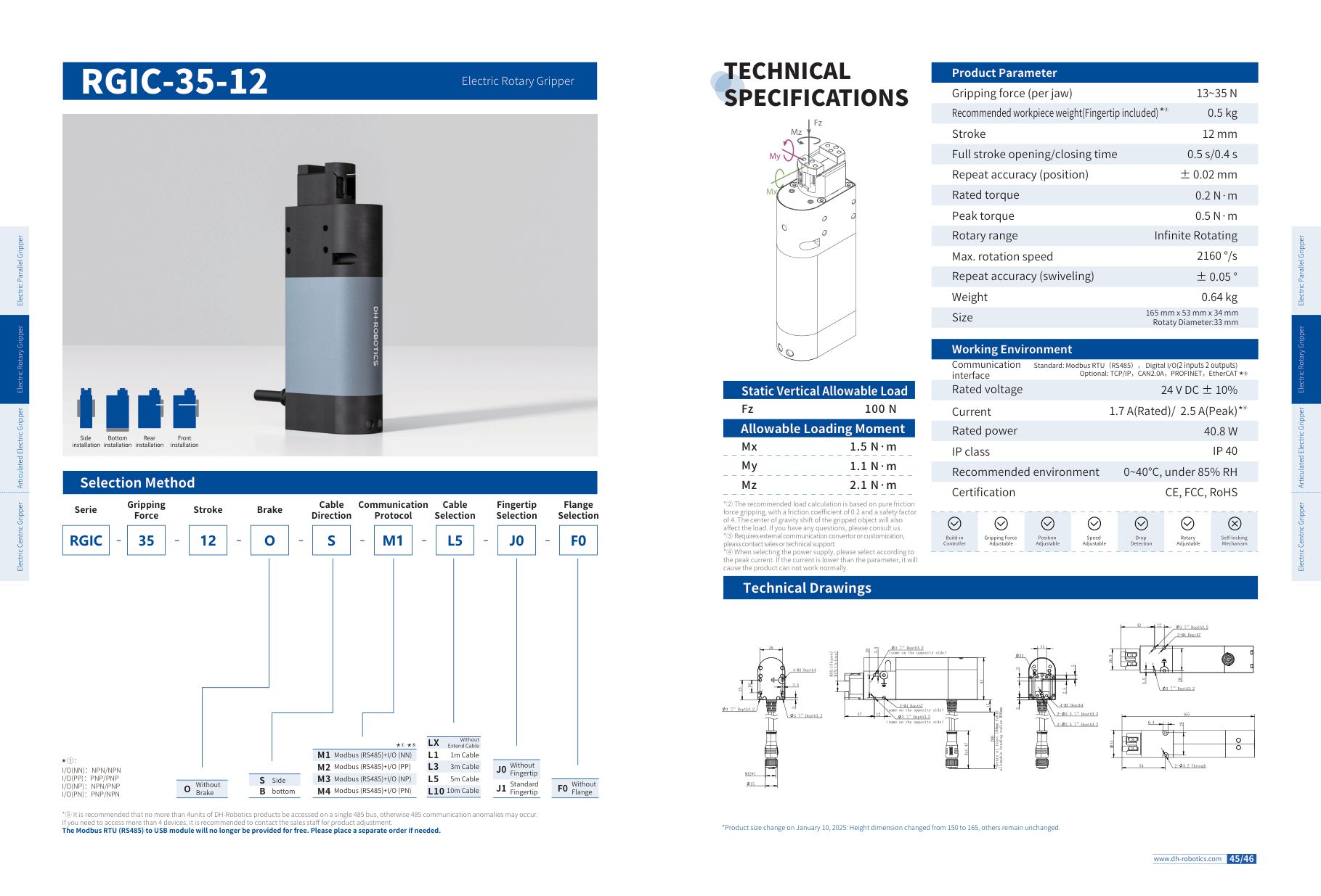 Fiche technique RGIC-35-12